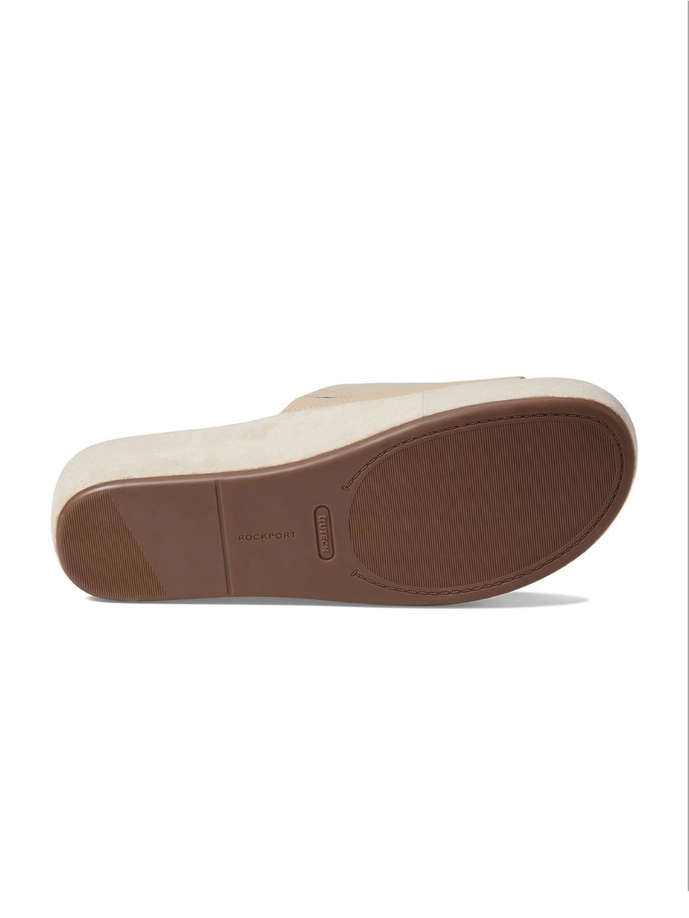 9W Rockport Neutral Tan Slide Wedge Mules women’s 9 wide summer casual sandals - Picture 4 of 9